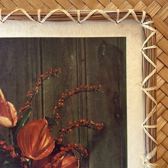 Vintage 1950’s Wicker Rattan Framed Print - Picture 6 of 9